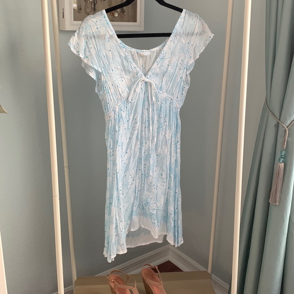 Cool change size large white blue sequin cover-up
